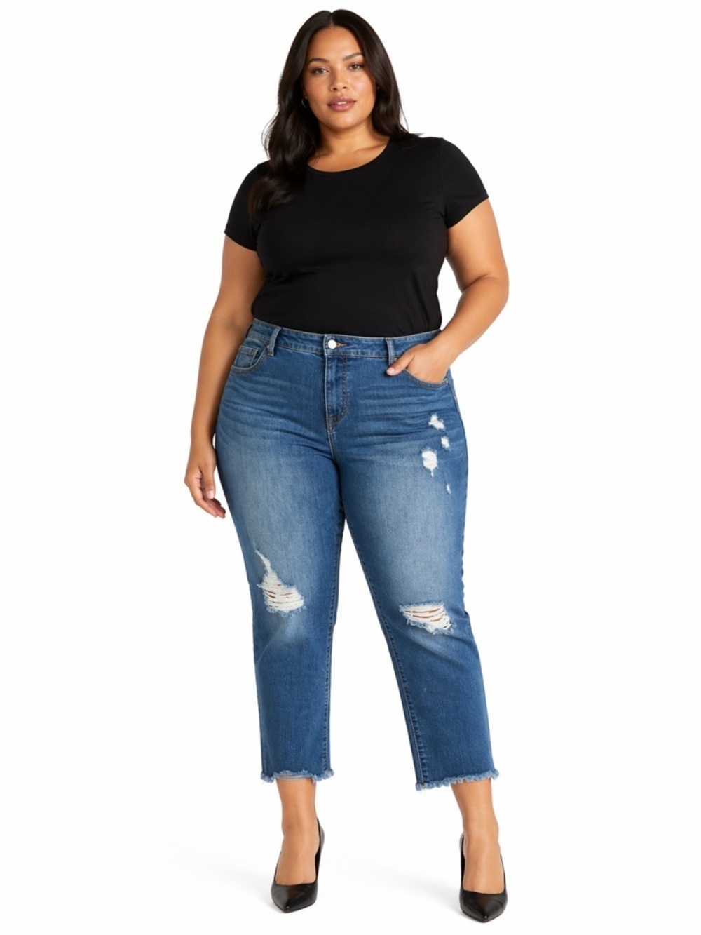 Torrid Premium women's distressed blue jeans or denim boyfriend cut size 18